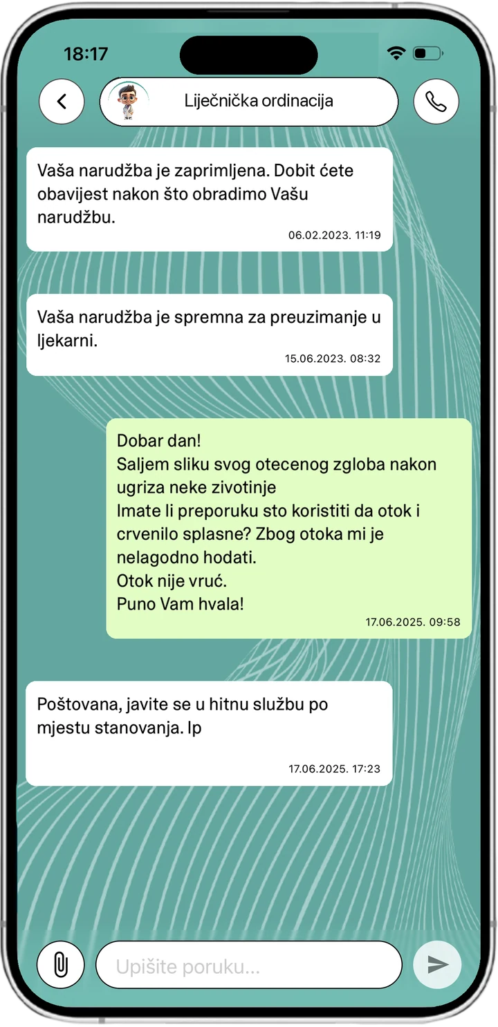 sDoktor mobilna aplikacija: razgovor s liječničkom ordinacijom
