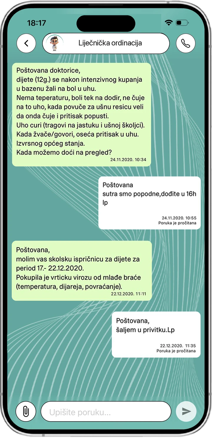 sDoktor mobilna aplikacija: razgovor s liječničkom ordinacijom