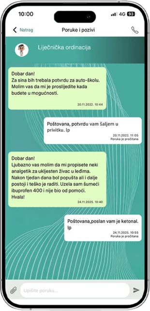 sDoktor mobilna aplikacija: poruke i pozivi